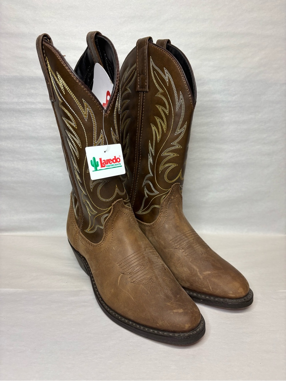Laredo Kadi Womens Leather Brown Western Cowboy Boots Size 6M Pull On #5964 - Picture 4 of 10